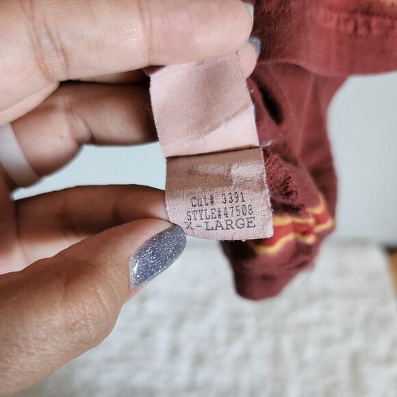 J Crew Vintage Crew Neck T-Shirt Red Yellow Tie Dye Mens Size XL - Picture 6 of 6